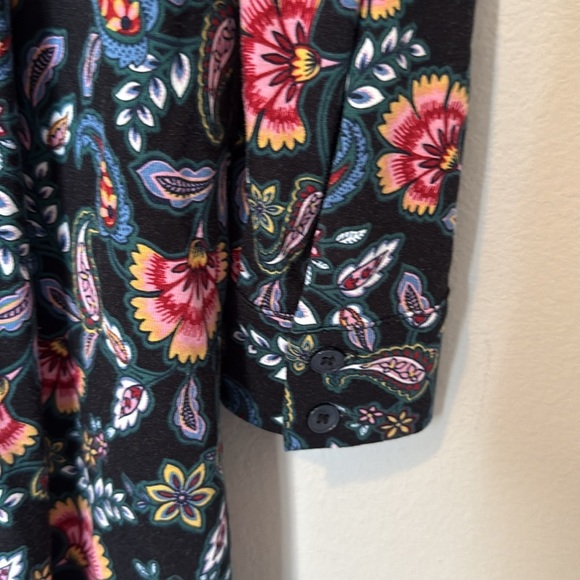 Boden Multicolor Paisley Long Sleeve Button Up Dress Womens Size 8 Midi Collar - Picture 9 of 12